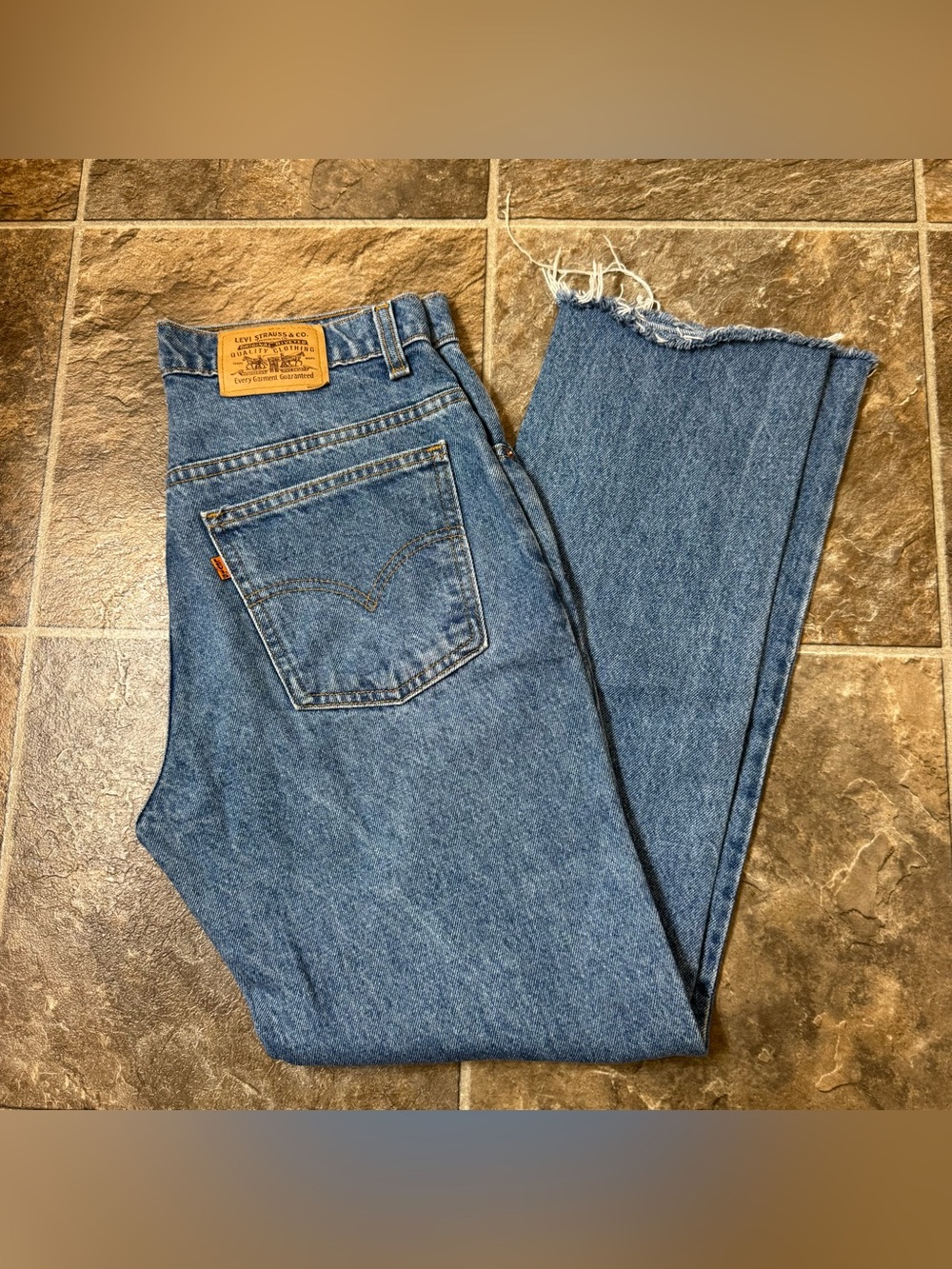 Vintage Mens Orange Tab Levis Jeans 32x32 Made In Canada Distressed
